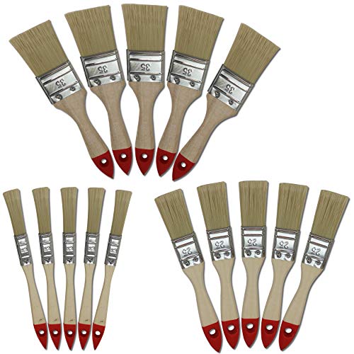15 TLG. Pinselset Malerset Flachpinsel Lackpinsel Lasurpinsel Farbe Cover