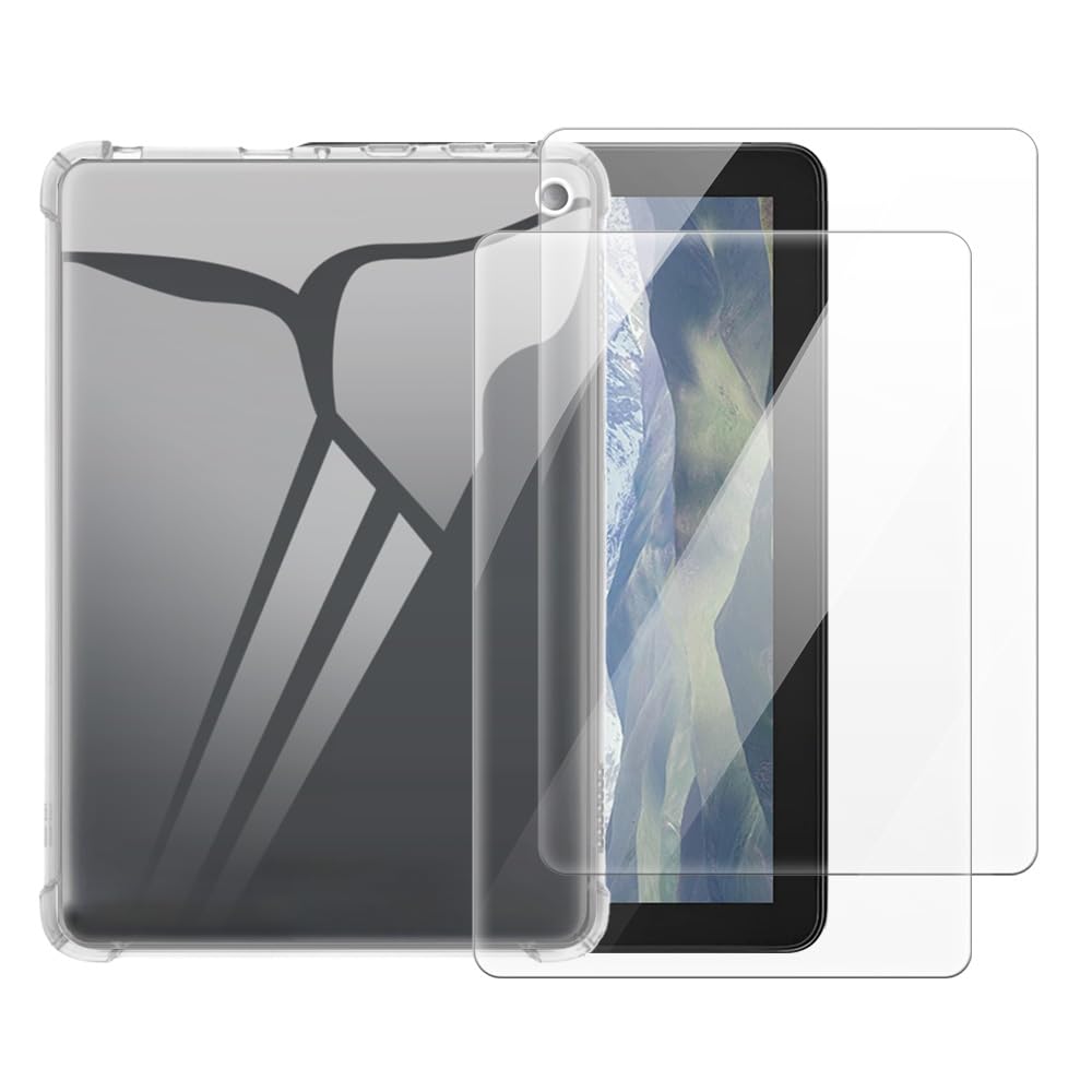 Funda 2 en 1 para Amazon Fire HD 8 Plus 2020 con cristal templado transparente 8