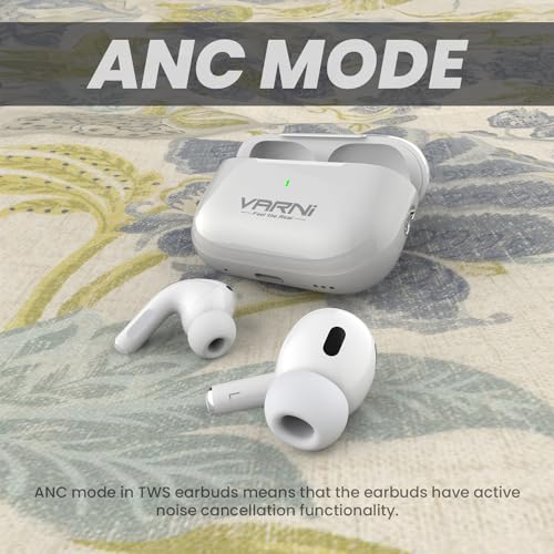 Image of VARNI JADEJA in Ear TWS Earbuds with Wireless Charging, Location Tracking, 45 hrs Playtime, ANC Mode with 50 ms Low Latency, Bluetooth v5.3 (White)
