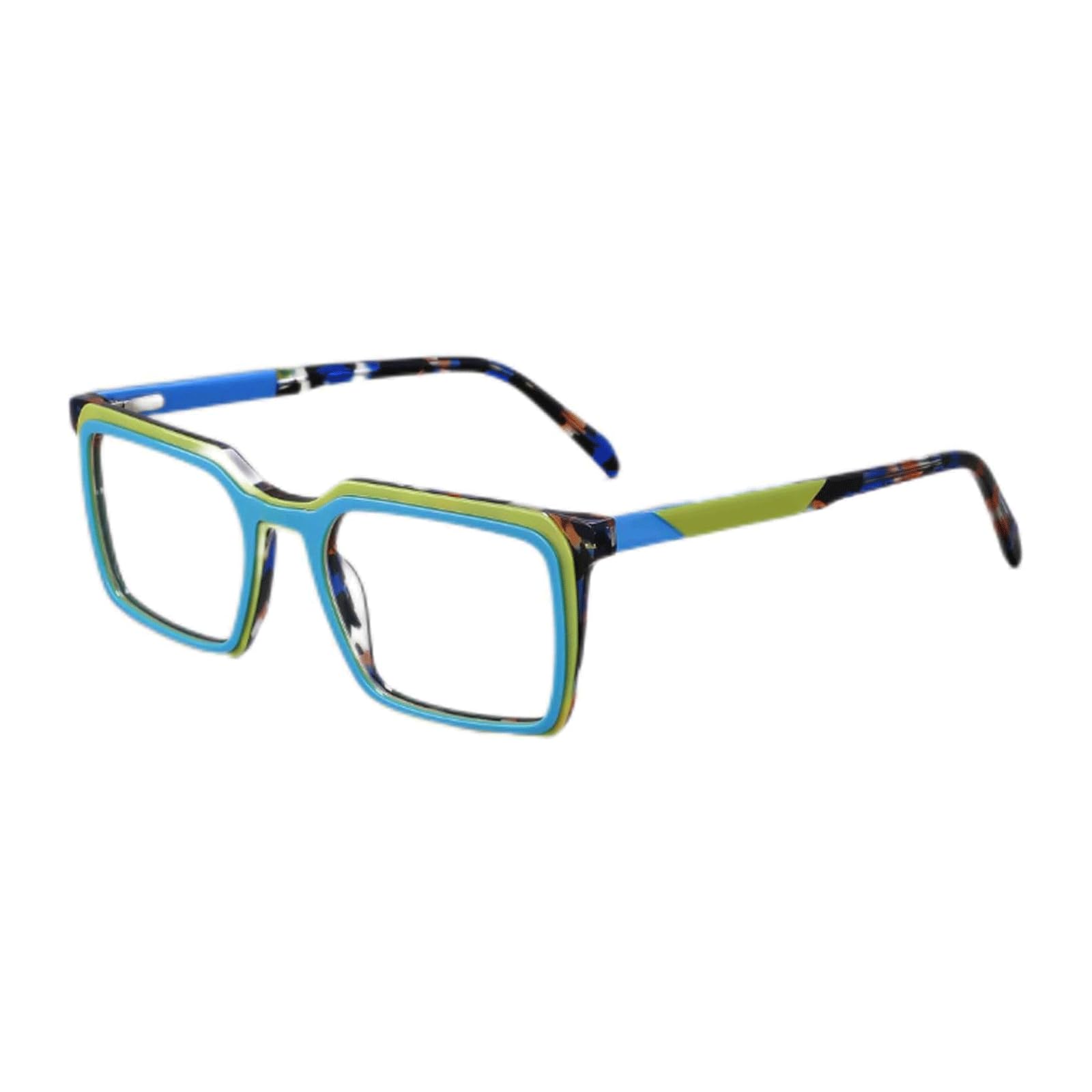 EYPKPL Popularne oprawki do okularów octanowe oprawki do okularów modne kwadratowe oprawki do okularów 136 * 145 mm lekkie okulary unisex