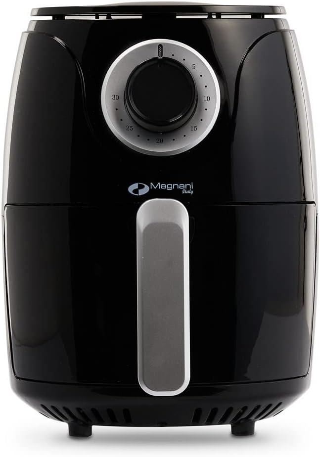 MAGNANI Friggitrice ad aria, mini friggitrice capacità 2.4 L, Frittura ad aria calda 200°, Friggitrice senza olio facile da pulire, 1000W