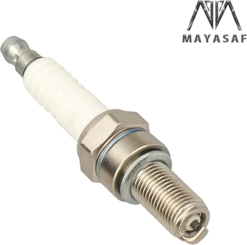 Miniatura 4 de MAYASAF Bujías 6955 de repuesto automotriz para Yamaha tipo asiento plano, diámetro de rosca 0.3937 pulgadas  alcance 0.748 in (0.75 pulgadas)