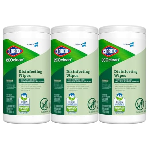 CloroxPro Clorox EcoClean Disinfecting Wipes, 75 Count, Pack of 3