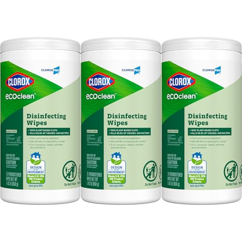 Image of CloroxPro Clorox EcoClean Disinfecting Wipes, 75 Count, Pack of 3