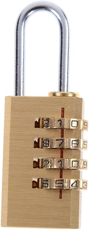 1pc Brass Mini 4 Digits Number Password Code Lock Combination Padlock Pad Resettable for Travelling Bag Door 6cmx2cmx1cm