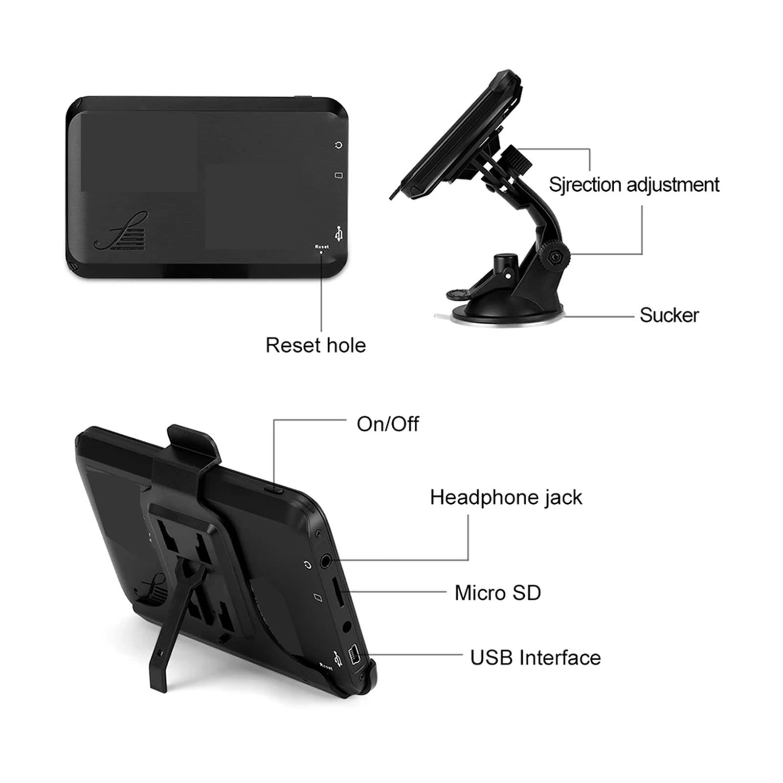 Auto GPS Navigazione 25. 6m + 8 GB 4.3 Pollice GPS 256m + 8 GB Ultimi America del Sud America Francia Europa Vehicle Navigator Per Auto, Camion, Camper