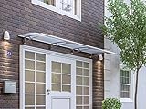 Schulte Vordach 270x95 cm Haustür Überdachung Edelstahl rostfrei Acrylglas durchgehend und milchig Pultvordach LT-Line