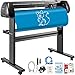 VEVOR Máquina Cortadora de Vinilo con Soporte de Piso, Plóter de Vinilo Cutter Plotter, Memoria128K-2M, 28 Inch de Fuerza y Velocidad Ajustables para La Fabricación de Signos