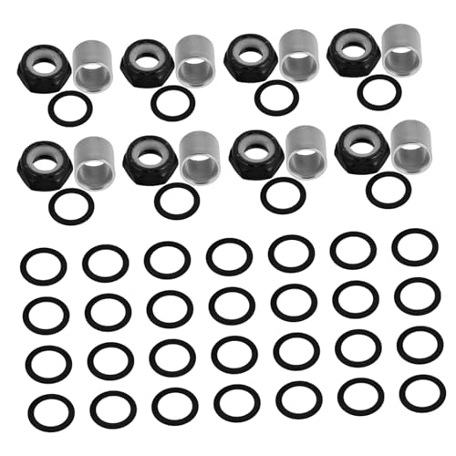 ibasenice Skateboard Bearings Hardware Set of Truck Nuts Washers Sleeves Repair Kit for Skateboards