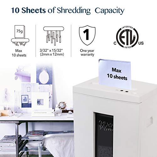 WOLVERINE 10-Sheet Super Micro Cut High Security Level P-5 Heavy Duty Paper/CD/Card Ultra Quiet Shredder SD9112 の商品画像 1