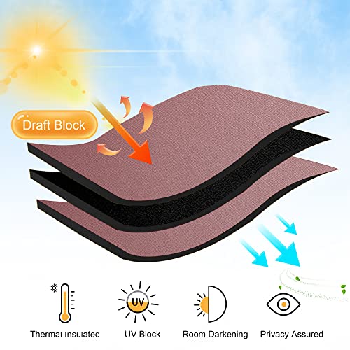 RYB HOME Bedroom Curtains Blackout - Light Block Energy Efficiency Small Window Treatment Drapes for Kitchen Dining Baby Nursery Morden Decor, W 42 x L 54 inch, Dusty Rose, 2 Panels
