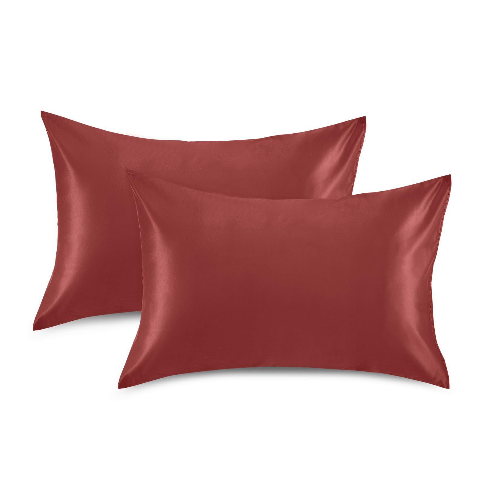 Fire Brick Satin Rectangle Pillowcase Soft Throw Pillow Cover for Sofa Car Bedroom Living Room 20x26in