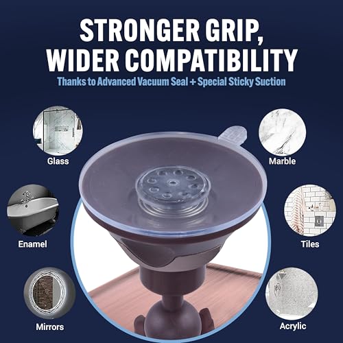 Image of MIRRORVANA Fogless Shower Mirror for Shaving with Improved Suction and 360 Swivel - Unbreakable Fog Free Mirror for Men and Women - 6.3 inch x 6.3 inch (Bronze)