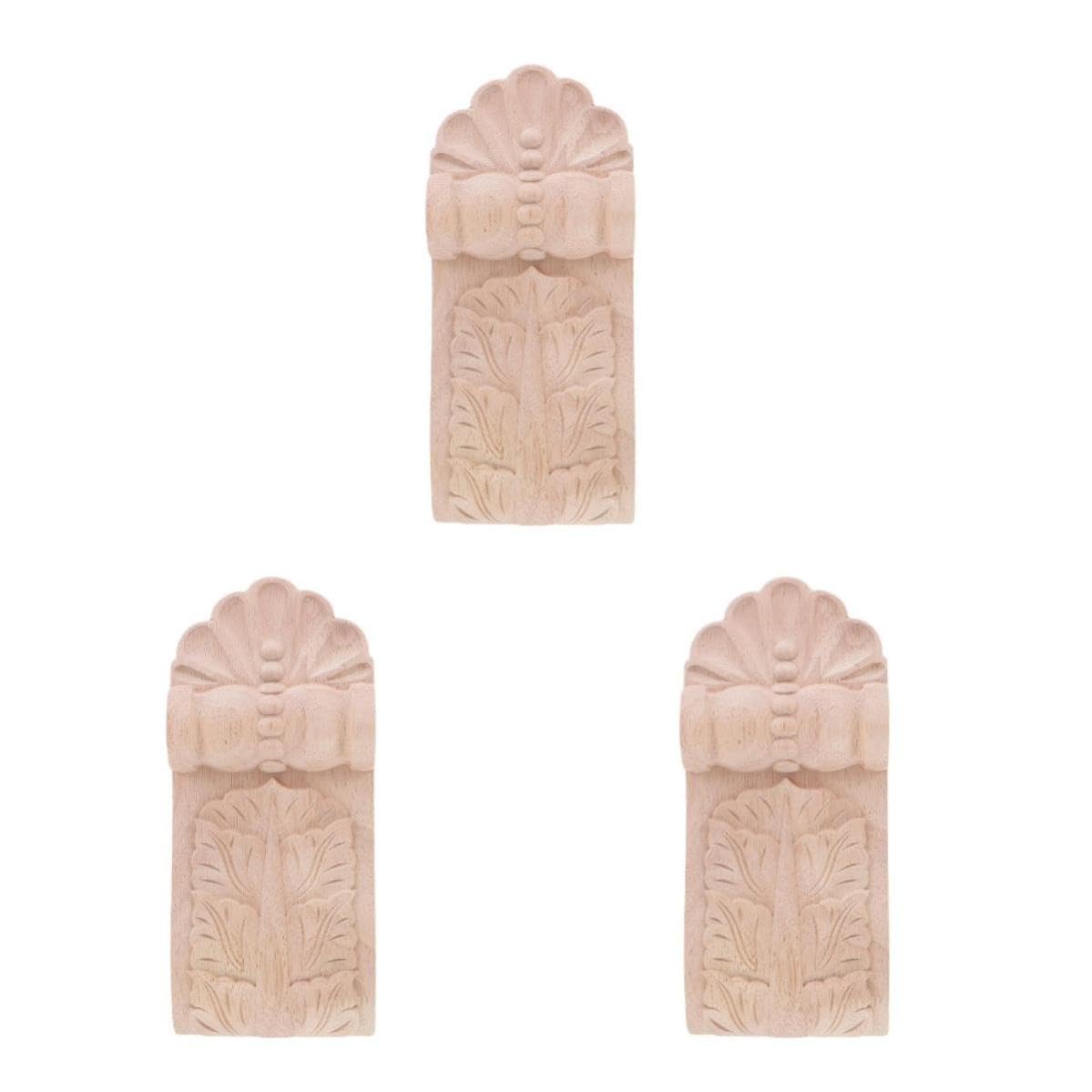 3 Pièces Consoles en Bois Sculpté Style Européen pour Étagères et