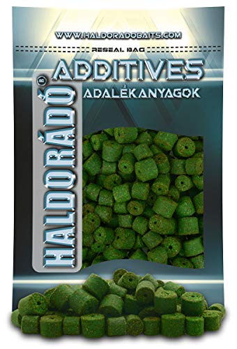 HALDORÁDÓ Pellet Verde Halibut, algas verdes + aroma mejillón, cebo de pesca, pellet, accesorios de pesca de carpa, 800gr, 12-16 mm