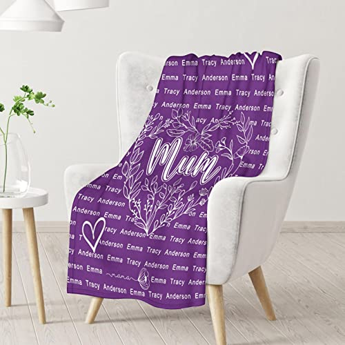 Custom Mom Throw Blanket - Soft, Fuzzy & Warm - 40x50 Inches to My Mom Blankets for Travel, Sofa - Modern Throws Birthday Gifts from Daughter or Son