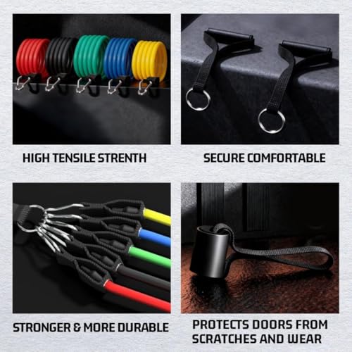 Image of Wellesa Resistance Bands, Pull Up Assist Exercise Band, Perfect for Mobility, Body Stretching, Home Workout, Fitness Training Loop Bands for Men & Women (11Pc Tubes)