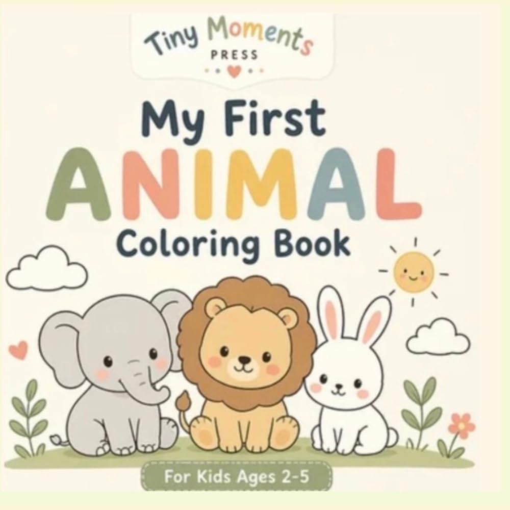 My First Animal Coloring Book: Simple and Cute Animals for Toddlers Ages 2–5 (Tiny Moments First Colouring Books)