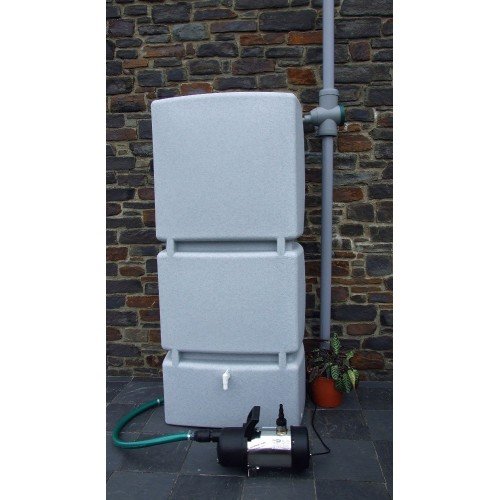 Technik Rain Tank System 800L Granite - Outdoor Garden Irrigation - Rainwater Harvesting