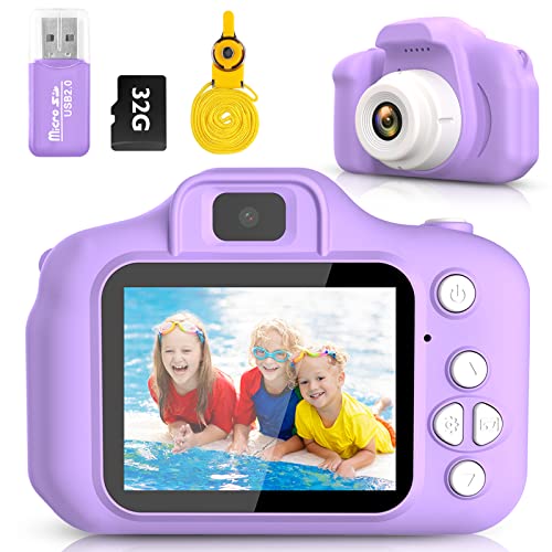 Desuccus Kids Camera,Christmas Birthday Gifts For Girls Age 3-9, Hd Digital Video Cameras For Toddler Portable Toys For 3 4 5 6 7 8 Year Old Girl 32Gb(Purple) #TOP2
