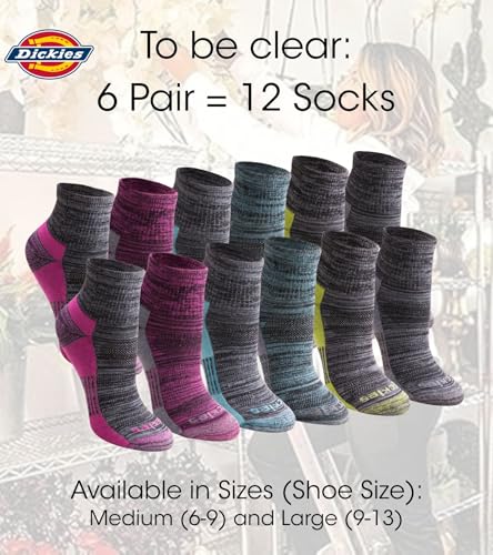 Image of Dickies Women's Dri-tech Moisture Wicking Quarter Socks (6 & 12 Pairs)