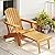 Oversized Outdoor Wooden Folding Adirondack Chair with Retractable Ottoman, Pre-Assembled BackRest & SeatBoard, Wood Patio Chair for Garden Backyard Porch Pool Deck Firepit