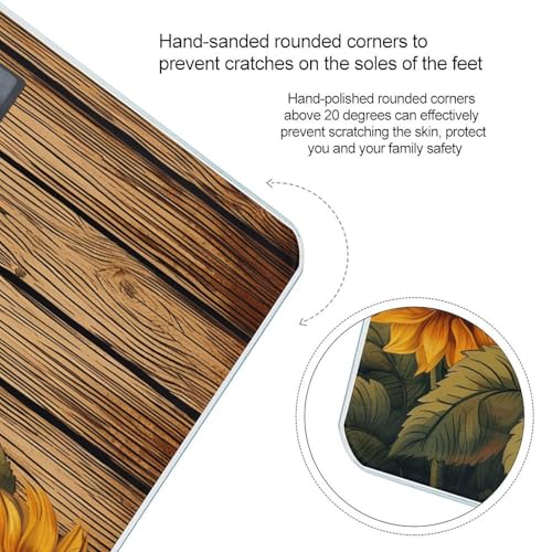 Báscula digital de baño con diseño girasol y plataforma de vidrio templado miniatura 4