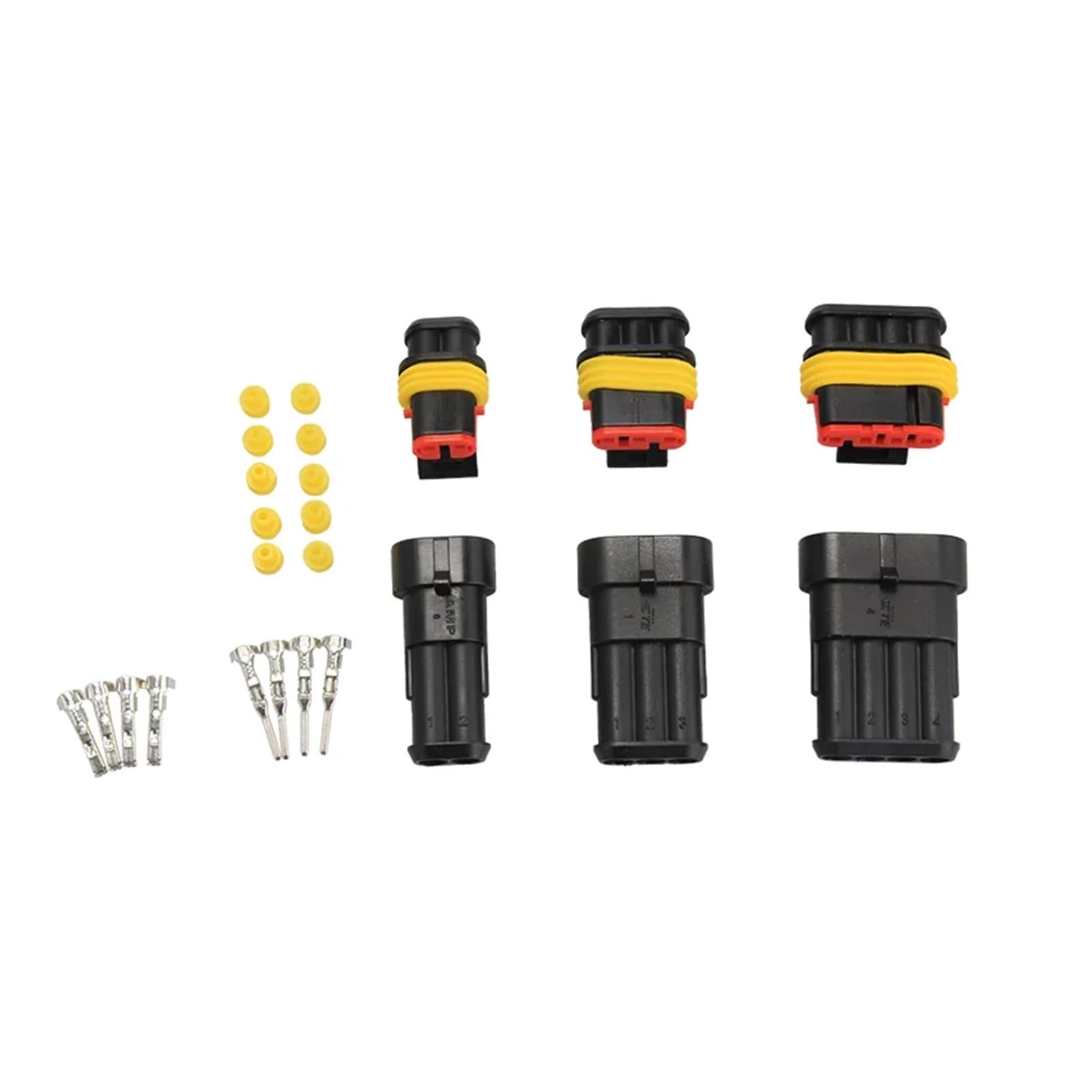NSIXSURIM 15 Sets Electrical Wire Connector 2 3 4 Pins Way Auto Connectors Seal Set