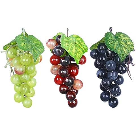 3 Piezas Decoración de plástico Uvas Artificiales Cover
