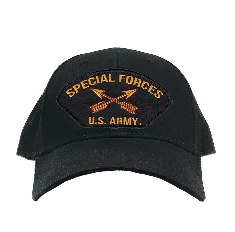 Military ProductionsUS Army Special Forces Men's Hat - Officially Licensed Black Baseball Cap