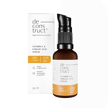 Deconstruct 10% Vitamin C Serum | Non-Irritating & Non-Sticky | Tested for Oily, Sensitive Skin | Beginner-Friendly| Brightens Dull Skin, Evens Tone | No Purging | With 0.5% Ferulic Acid|30ml - image, photos