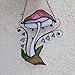 Mushroom with Bluebells Stained Glass Handmade Sun Сatcher Fairy Window Home Hanging Whimsical Spring Forest Décor