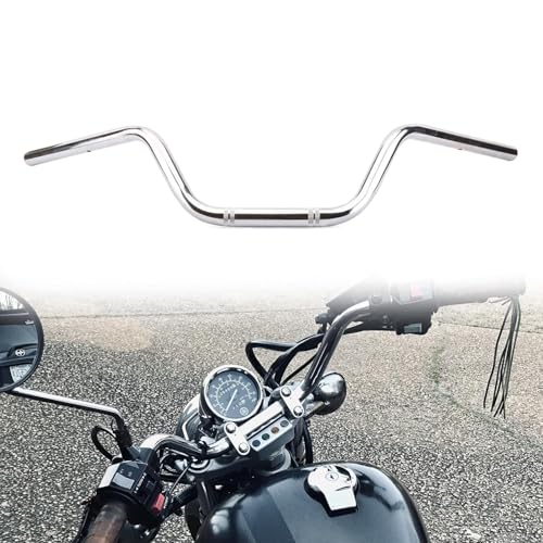 AnXin Guidon de moto universel pour Sportster XL 883 1200 Custom Chopper Cruiser Bobber Softail Dyna Tour Glide Road CG125-2,2 cm