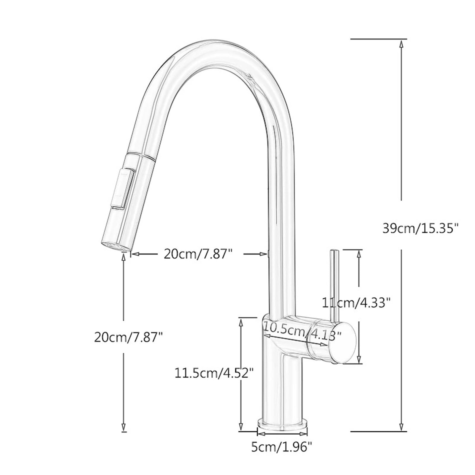 Rubinetto miscelatore acqua calda e fredda a due vie con getto estraibile nero opaco girevole a 360 gradi montato sul piano(Matte Black)