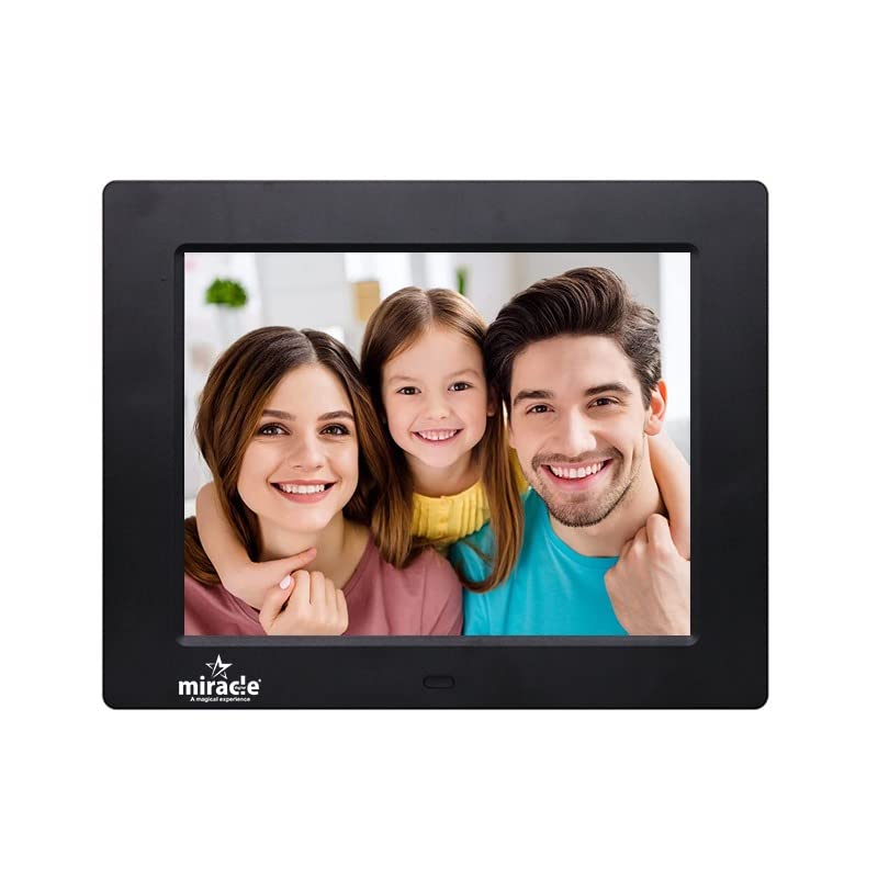 Miracle Digital 8''(20.32) IPS Digital Photo Frame with High Def Screen, USB Disk Card, Remote Photos Slide Show, Video Audio, Support SD Built in 8 GB Memory & 2GB RAM 180°Wide Angle Viewing