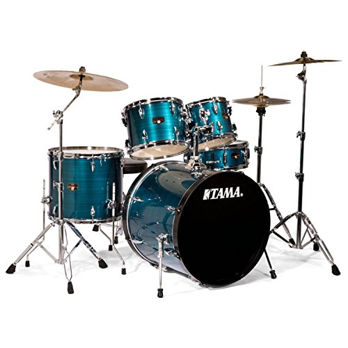 Tama IP52KCHLB Imperialstar 5-Piece Complete Drum Kit with 22' Bass Drum & Hardware, Cymbals - Hairline Blue