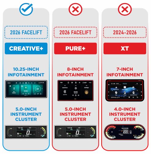 Image of SPARTAN SHIELD [2 PACK] Screen Guard For TATA TIAGO EV 2026 Facelift || Creative+ || 10.25 Inch Infotainment Touchscreen + 5 Inch Instrment Cluster Protector | Anti Scratch | Water Resistant | HD Clear | High Touch Sensitivity | TataTiago Electric 9H Car Display Accessories 2026+ [Not Tempered Glass]