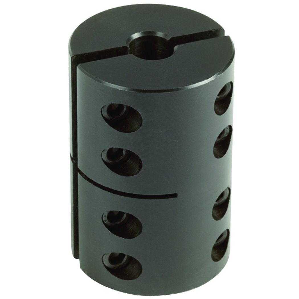 Climax Part R2CC-100-100 Mild Steel, Black Oxide Plating Remachinable Coupling, 1/2 inch to 1 inch bore, 2 inch OD, 3 inch Length, 1/4-28 x 5/8 Set Screw