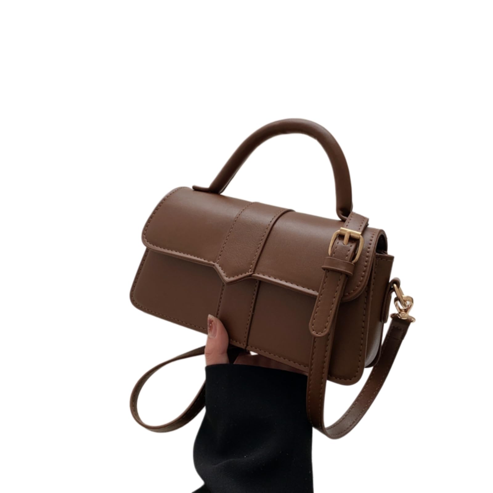 WANGSHUO Tasche Frauen Vintage Patchwork Kleine Satchel Tasche, Pu Leder & Denim Handtasche, Top Griff Crossbody Unterarm Schultertasche-zongse