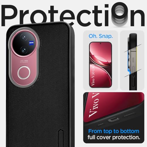 Image of Jkobi Back Cover Case for Vivo V50 | Vivo V50e (Textured Grip Design | Micro-Fiber Cloth Inside | Slim and Light Weight | Soft Touch and Feel | Black)