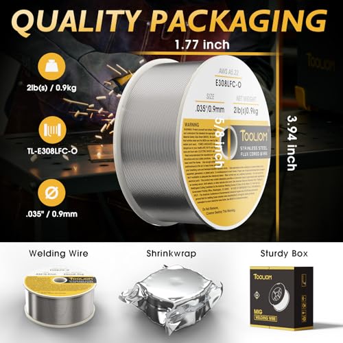 Image of TOOLIOM E308LFC-O .035 inch Gasless Stainless Steel MIG Wire 2LB