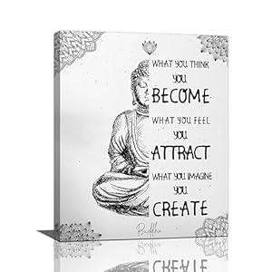 Zen Bathroom Wall Art Buddha Meditation Pictures Wall Decor Zen Inspirational Spiritual Quotes Canvas Print Painting Framed Home Decorations Artwork For Office Bathroom Bedroom Yoga Room 12”x16”