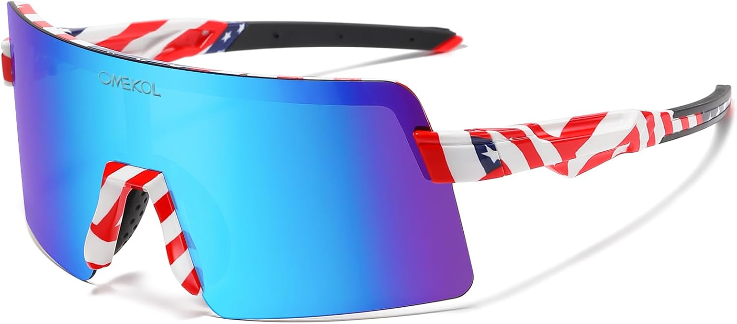 OMEKOL Two Sizes For Adults and Youth Polarized Sunglasses Men Women Outdoor Sport Baseball Glasses UV400 Cycling Eyewear