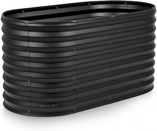 Plant & Plot Camas de jardín elevadas galvanizadas para exteriores // Jardinera elevada de 4 x 2 x 2 pies para jardinería, verduras, flores, caja de