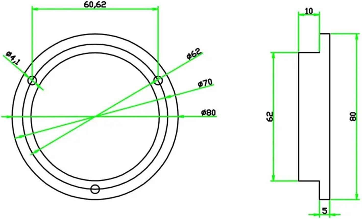 1pc Metal Disc Level Crane Level Bubble High Precision Scope Bubble Level Size 80x62x15mm(Green)