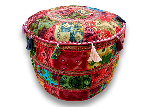 Puf otomano indio bordado patchwork otomano