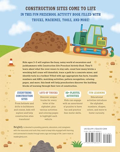 Image of Construction Site Preschool Activity Book: Fun Learning with Trucks, Tools, and Mighty Machines
