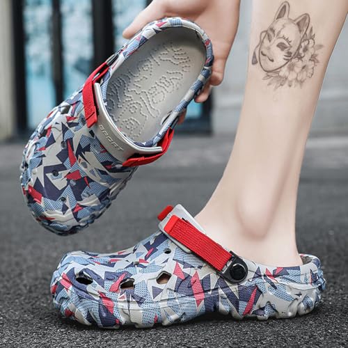 Image of SECHRITE Men's Clogs Athletic Sports Outdoor Sandals Water Beach Shoes Slippers Sandals Lightweight Comfortable with Adjustable Back Strap