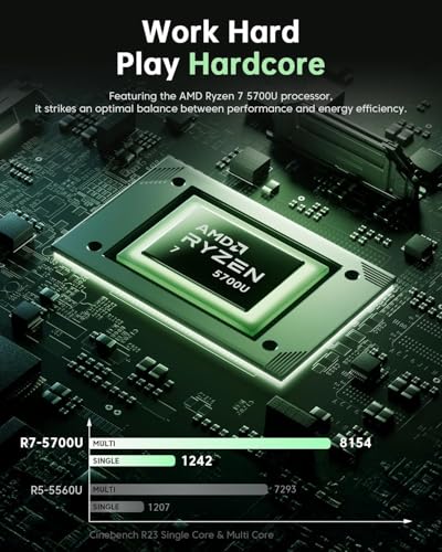 Image of 2026 AMD Gaming Laptop with Ryzen 7 5700U Processor(8C /16T, Up to 4.3GHz), AMD Radeon Graphics, 16GB RAM 512GB NVMe SSD, 15.6 inch FHD Display Laptop with BK, WiFi 6, HDMI, Type-C, Webcam Cover Slide