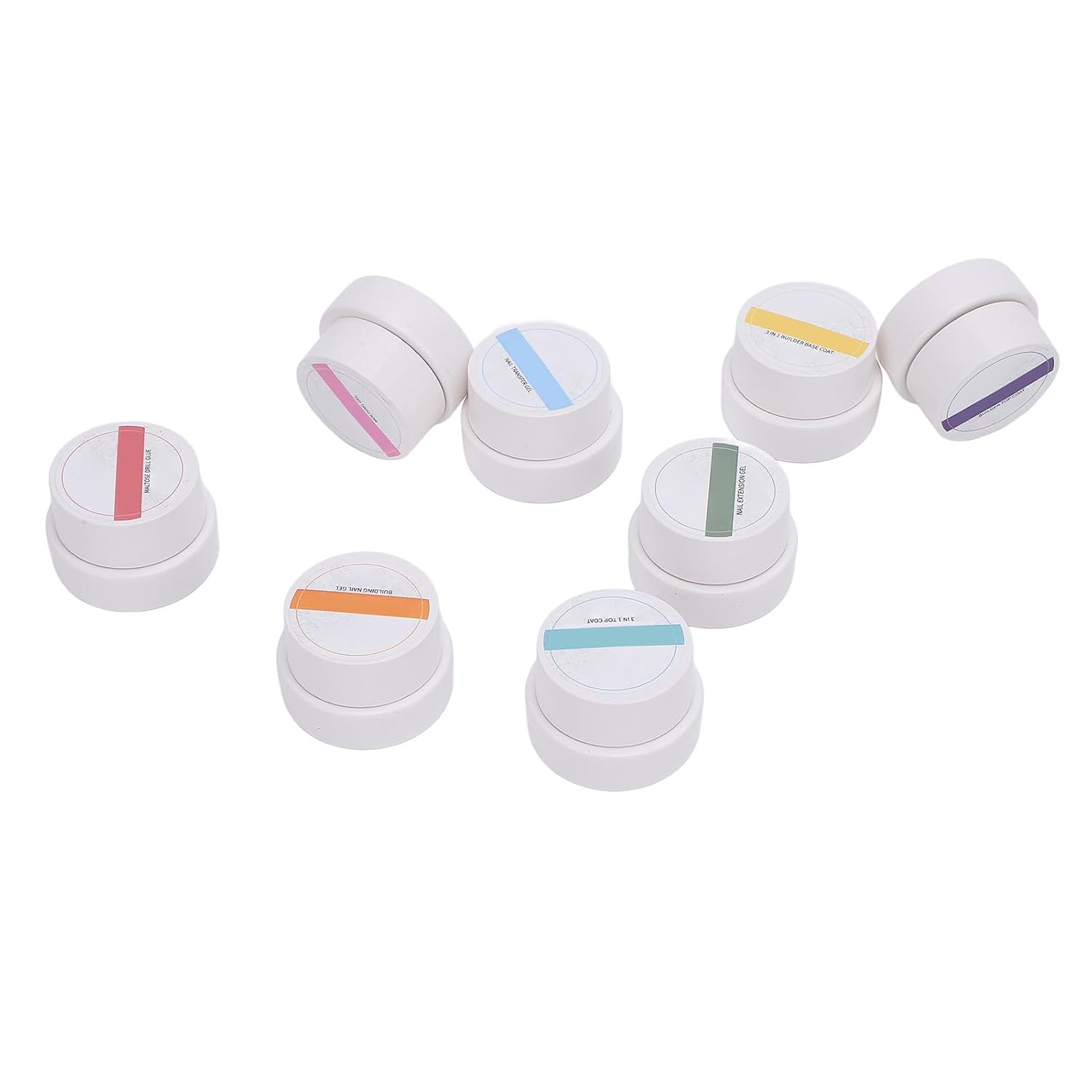 Gel Nail Polish Set 8pcs 5g Extension Gel Top Coat Transfer Nail Rhinestone Glue Set for Salon Professional Manicure at Home DIY Art Kit